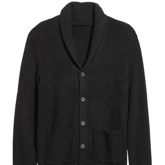 GAP Sweaters - Gap SoSoft Shawl Collar Cardigan Black Wool Blend Button Front Small